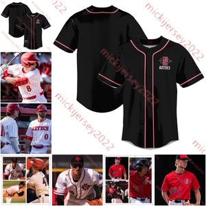 Jersey de beisebol do estado de San Diego Finley Bates Tino Bethancourt Jake Jackson Brady Lavoie Omar Serrano Jacob Riordan Xavier Cardenas Custom 2024 SDSU Jerseys