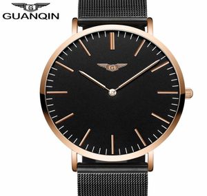 relogio masculino New GUANQIN Mens Watches Top Brand Luxury Ultra Thin Quartz Watch Men Simple Fashion Leather Strap Wristwatch S97741006
