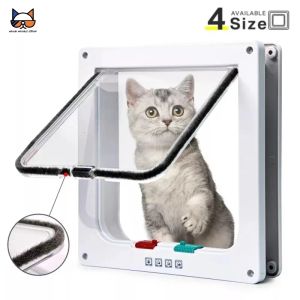Supplies Other Dog Supplies Cat Flap Door with 4 Way Security Lock Controllable Switch Transparent ABS Plastic Gate Puppy Kitten Safety in