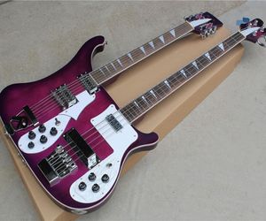 SpecialShode Double Head Fourstring Electric Bass 12 -string Multistring Electric Guitar One Purple Body7148868