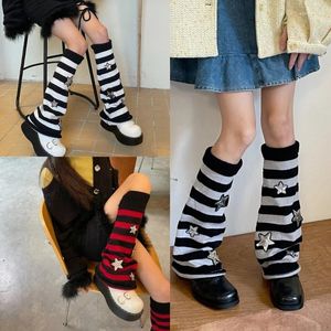 Mulheres meias mulheres estrelas listradas meninas japonesas moda-lolita malha meias para o inverno do outono