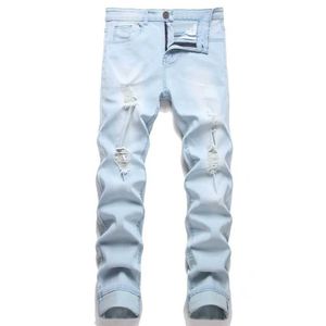 Jeans maschile maschile strt slaiost slending jeans jeans di buona qualità maschio hiphop slim jogging jogging pantalini di denim a manace casual y240507