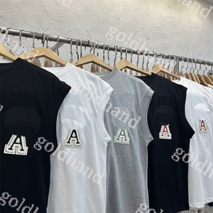 Verão masculino com camiseta sem mangas tanques casuais tampas de designer bordando camisetas de ombro de homens sexy