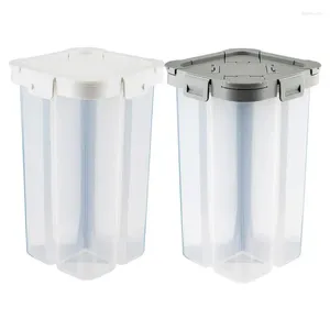 Storage Bottles Cereal Keeper Container Transparent Rice Grain Dispenser 4-Grids Box Portable Pantry Organizers For Kitchen