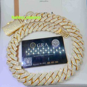GRA Certificados VVs Moissanite 20mm Pure Sterling Silver Chain Chain