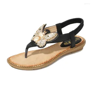 Casual Buty Sandals Sandals Summer Wygodne otwarte palce bez poślizgu plażowy styl bohemian damski duży rozmiar