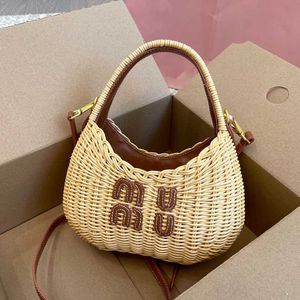 mimu Hand woven Designer bag Handbag Woman Straw Bags shoulder bags Hobos underarm bag Purses Baguette Lady shoulder Crossbody bag 240515