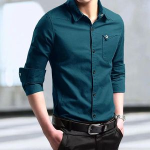 Herren-Casual-Shirts Revers Shirt Summer Freizeit im Freien im Freien Camping Multipocket Solid Color Tactical Top Longleved Work Clothes