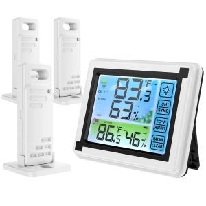 Messgeräte Oraia Touchscreenwetterstation Outdoor Prognose Sensor Hintergrundbeleuchtung Thermometer Hygrometer Wireless Wetterstation