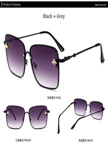 Óculos de sol retro quadrado feminino designer de marca abelha moldura de metal superdiz óculos de sol moda gradiente tonales oculos uv40033777835