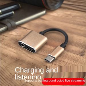 Ny 2 i 1 Fast Charge Headset Adapter Type-C USB-C 3,5 mm Digital Audio Cable Converter för iPad Pro Google HTC Huawei