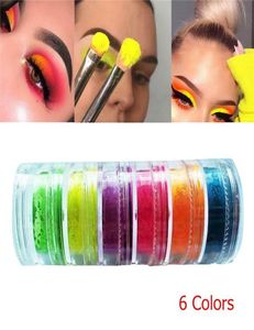 Färgglada neonögonskugga pulver 6 färger ögonskugga nagelkonst matt glitter lätt att bära kosmetika makeup5731822
