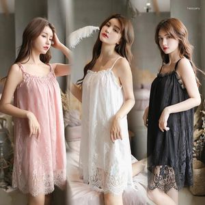 Women's Sleepwear Sexy Lace Camisole Dress Spaghetti Strap Sleep Home Wear Hollowed Out Nightdress Womens Nightgown Lingerie