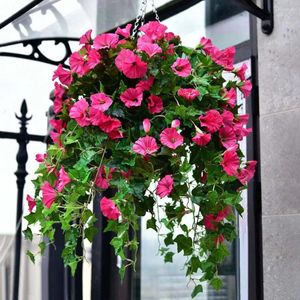 Dekorativa blommor som tappar faux petunia Flower Elegant Artificial Morning Glory Centerpiece For Home Office eller Wedding Decor Realistic