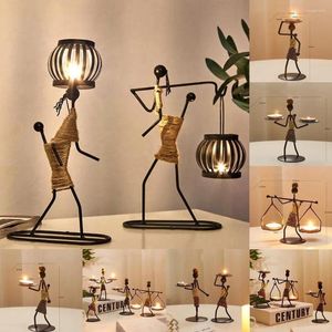 Candle Holders Plaited Villain Holder Nordic Restaurant Small Decoration Jewelry Bar Music Table Personality V7j3