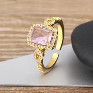 Cluster Rings Aibef Shiny Luxury Round для унисекса регулируемые вступительные ювелирные аксессуары подарки для свадебной вечеринки свадеб