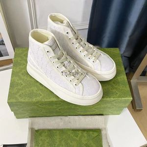 Designer Luxury Trims Fabric thick-soled Shoes Women Casual Shoes high top Letter High-quality Sneaker Italy 1977 Beige Ebony Canvas Tennis Shoe 5.7 04