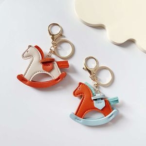 Creative and Cute Pony Pendant, Cartoon Leather Shake Horse Car Keychain Accessories