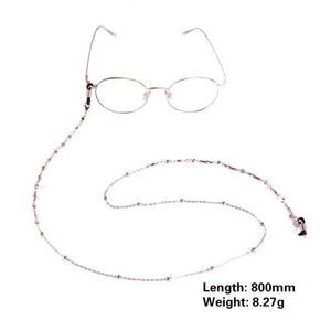 Eyeglasses chains SKYRIM White Crystal Beaded Sunglasses Chain Women Gold Color Lanyard Strap Necklace Anti-slip Eyeglass Cord Rope for Glasses