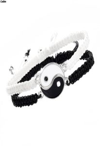 Tai Chi Yin Strand Yang Bracelets Pingente de liga de liga ajustável Bracelete de trança Matching Lover Colar6106240