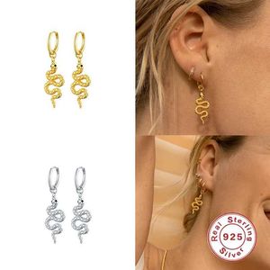 Örhängen Aide Silver Olika Zircon Snake örhängen för kvinna Lover Party Jewelry Gift Animal Circle Earring 230831