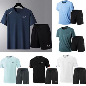 Tracksuit Sommer -Herren -Kurzsportanzug Designer T -Shirt Mode Shorts Großgröße ICE Erfrischend atmungsaktives rundes Kragen