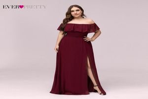 Plus Size Boat Neck Pink A Line Bridesmaid Dresses Vestidos De Madrinha Ever Pretty EP00968 Formal Dress For Wedding Party 2011194693782