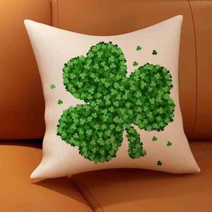 Cuscino/decorativo Copertura da giorno di St Patricks Green Clover Farmhouse Happy St Patricks Day Decorations Lucky Decorative Cushion Cover