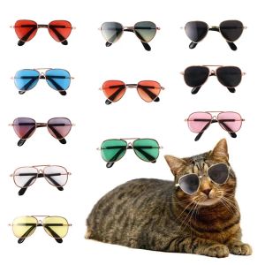 Houses Dog Cat Sunglasses Cat Pet Product Lovely Vintage Round Reflection Eyewear Glasses Small Dog Cat Pet Photo Props Accessories