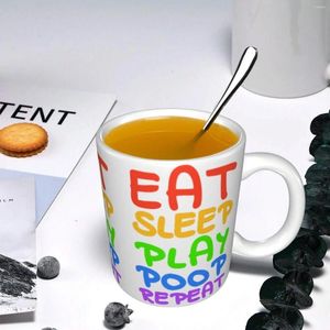 Mugs An "Eat Sleep Play" Indie Design Graffiti Festival Mug Coffee Creative Gifts