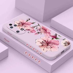 Cell Phone Cases Ink Peach Blossoms Phone Case For Huawei P40 P50 P30 P20 Pro Lite Nova 5t Y7A Mate 50 50E 40 30 20 Pro Lite Cover