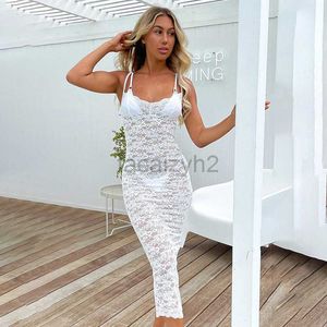 Vestido de grife 2024 decote de retalhos de retalhos de renda de laço novo vestido longo, vestido longo, coloração sólida perspectiva de vestido sexy para mulheres vestidos de tamanho grande