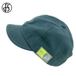 Ballkappen FS Sommer Green Retro Baseballhut mit kurzer Visier Streetwear Face Cap for Men Women Brand Designer Hats Bone Trucker Caps Y240507