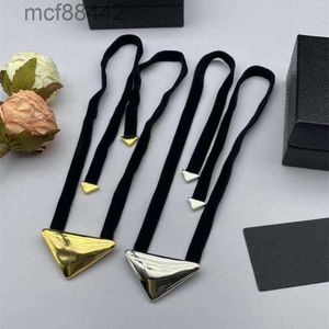 Boho Black Velvet Choker Necklace Big Exaggerated Triangle Letter Pendant Designer Jewelry Accessories for Women Lovers Gifts