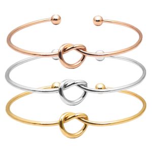 Geometrie Einfachheit Liebeskreuzarmband Offenes Roségold Handschmuck Braut Stamm Twist