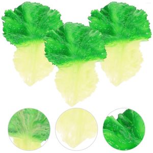 装飾的な花3 PCS野菜シミュレーションフードポップリアルな葉の装飾緑の葉の偽レタス