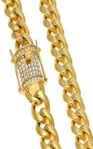 316L Цепь из нержавеющей стали 18K Gold Galloplate Casting Clapp Diamond Burb Cuban Link Collece Men Chains Jewelry 24QUOT 30Q4201512
