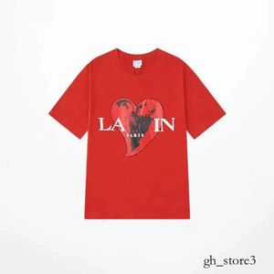 Lanvinn Shirt Brand Mens T-Shirts Designer Luxury Classico Testa della camicia Lettera Stampata Stampata High Street Thirts Shoe Cotone Shee Tees Levin Hoodie Lanvis Shirt 374