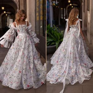 Dresses Glamorous Pleats Prom Mermaid Bow Spaghetti On Back Spring Flower Painting Zipper Court Gown Custom Made Plus Size Party Dress Vestido De Noite