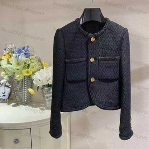 Designer women's jacket 2024 early spring new coarse tweed woolen small fragrant coat women's black short French top trend