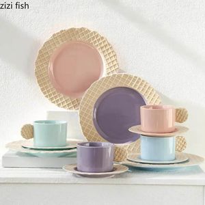 Tallrikar Creative Biscuit Shaped Ceramic Shallow Plate Afternoon Tea Dessert Cake Snack Hushållens special Tabeller