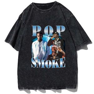 Herren T-Shirts Hip Hop Pop Rauchabdruck Hemd Retro Grafik T-Shirt 90s Rap T-Shirt Retro Street Cloding Merch Geschenk Schwere Baumwolle T-Shirt Clothingl2405