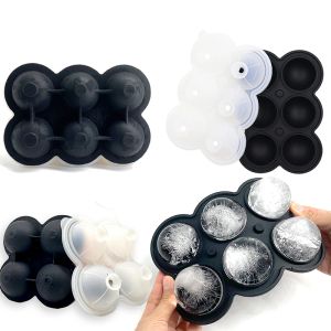 Ferramentas 6 grades Silicone Ball Maker grande 3d grande esfera redonda bolas altas bandeja de molde de cubo de gelo para uísque Ferramentas de barras de coquetel