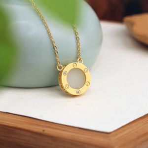 New classic design necklaces pendant female fashion geometric round necklace white with cart original necklaces