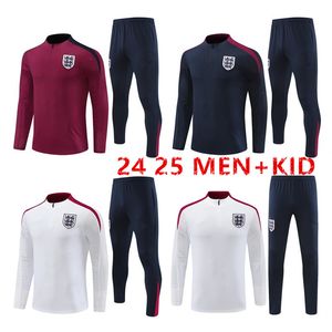 24 25 Национальные команды Англия Stracksuit 2024 2025 Half Pull Men Kids Wear Kits Training Comse Jogging Soccer Train