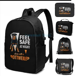 Rucksack lustiger Grafikabdruck Rottweiler - Metzgerhund (7) USB -Ladung Männer School Bags Frauen Bag Travel Laptop