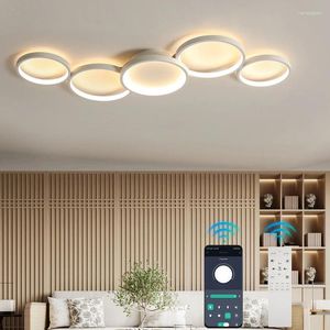 Luzes de teto BENDA MODERN LUZ 55W Combinação redonda Quarto LED 90-260V Controle remoto Home decorativa Decorativa