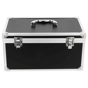 Scatole di archiviazione bin in lega di alloggiamento portatile per alloggiamento portatili Contenitore Black Hard Box Alluminium Multi Functional Home Usa Q240506