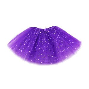 EC81 Tutu Dress Kids Kids Baby Star Glitter Dance Tutu Skirt para menina lantejoulas 3 camadas Tulle Toddler pettiskirt crianças chiffon 2-8t d240507