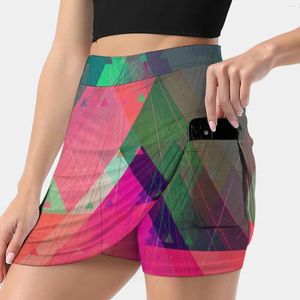 Kjolar 0637 / 8try kvinnor sport kjol tennis golf dance fitness running yoga abstrakt ljus neon geometrisk 637 spiers damer